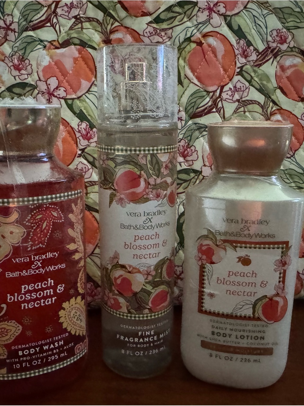Bath & Body WorksxVera Bradley. Peach Blossom & Nectar Set - Pink, Green, Orange - Picture 3 of 3